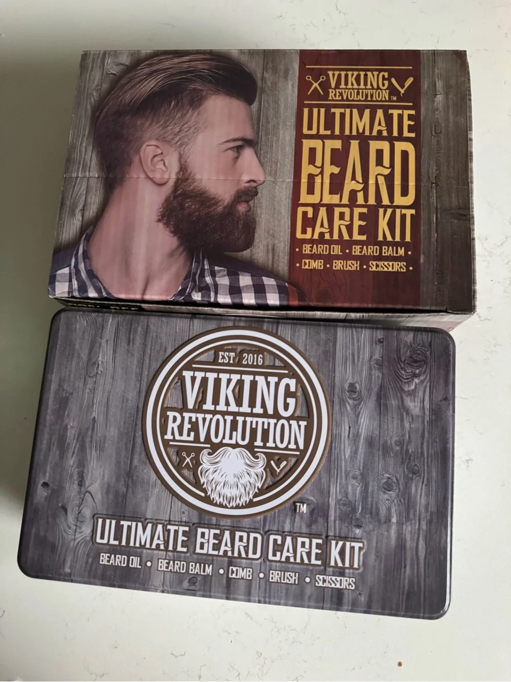 Revolution Men’s Beard Care Kit – Gray Grooming Set